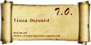 Tisza Oszvald névjegykártya
